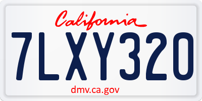 CA license plate 7LXY320