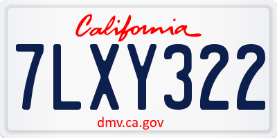 CA license plate 7LXY322