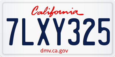 CA license plate 7LXY325