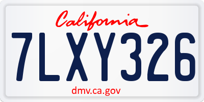 CA license plate 7LXY326
