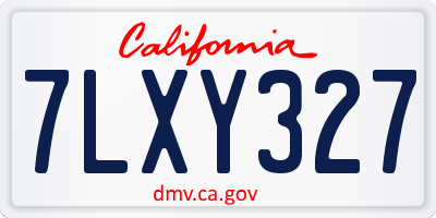 CA license plate 7LXY327