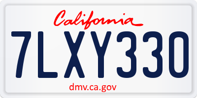 CA license plate 7LXY330
