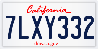 CA license plate 7LXY332