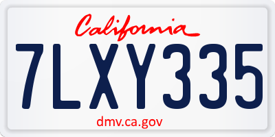 CA license plate 7LXY335