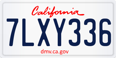 CA license plate 7LXY336