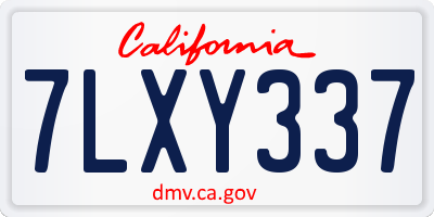 CA license plate 7LXY337