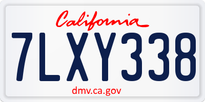 CA license plate 7LXY338