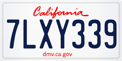 CA license plate 7LXY339