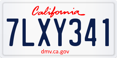 CA license plate 7LXY341