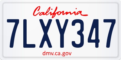 CA license plate 7LXY347