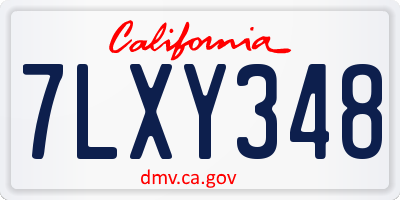 CA license plate 7LXY348