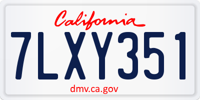 CA license plate 7LXY351