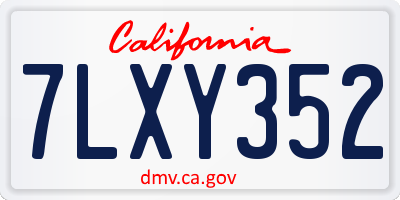 CA license plate 7LXY352