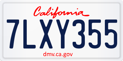 CA license plate 7LXY355