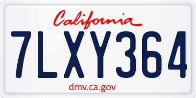 CA license plate 7LXY364