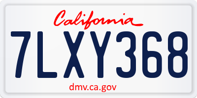 CA license plate 7LXY368