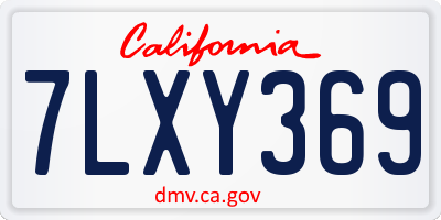 CA license plate 7LXY369