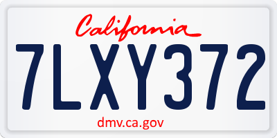 CA license plate 7LXY372