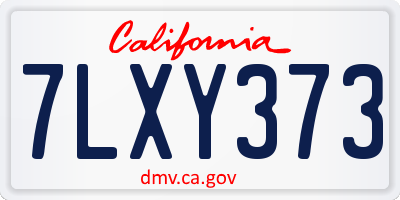 CA license plate 7LXY373