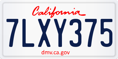 CA license plate 7LXY375