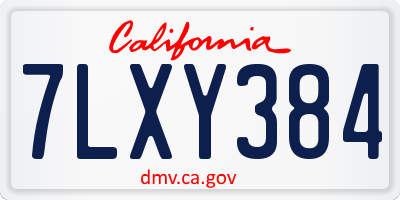 CA license plate 7LXY384