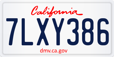 CA license plate 7LXY386