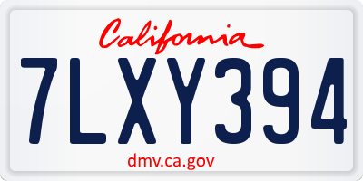 CA license plate 7LXY394