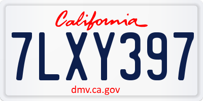 CA license plate 7LXY397