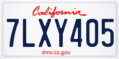 CA license plate 7LXY405
