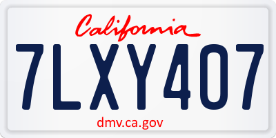 CA license plate 7LXY407
