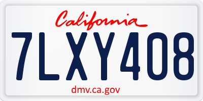 CA license plate 7LXY408