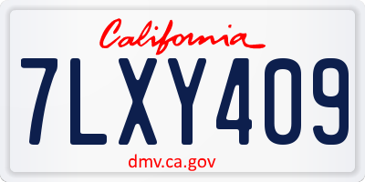 CA license plate 7LXY409