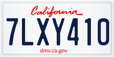 CA license plate 7LXY410