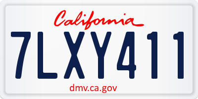 CA license plate 7LXY411