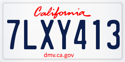 CA license plate 7LXY413