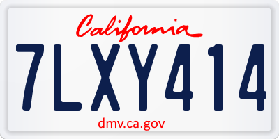 CA license plate 7LXY414