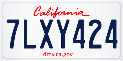 CA license plate 7LXY424