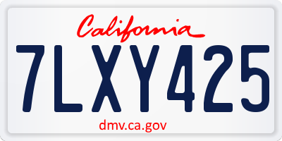CA license plate 7LXY425