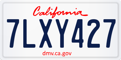 CA license plate 7LXY427