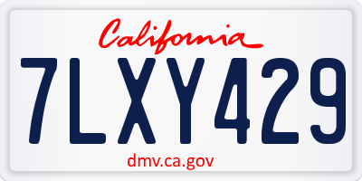 CA license plate 7LXY429