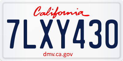 CA license plate 7LXY430