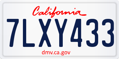 CA license plate 7LXY433