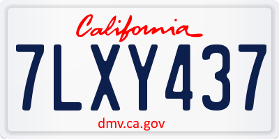 CA license plate 7LXY437