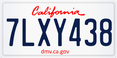 CA license plate 7LXY438