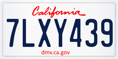 CA license plate 7LXY439