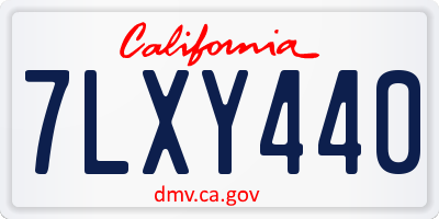 CA license plate 7LXY440