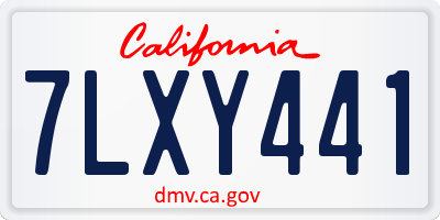 CA license plate 7LXY441