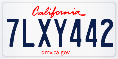 CA license plate 7LXY442