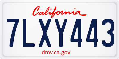 CA license plate 7LXY443
