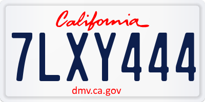CA license plate 7LXY444